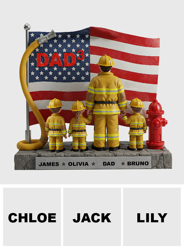 Firefighter Dad - Personalized Firefighter Custom Shaped Acrylic Plaque