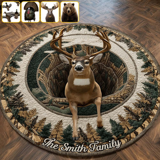 Passionné de chasse - Tapis rond de chasse personnalisé