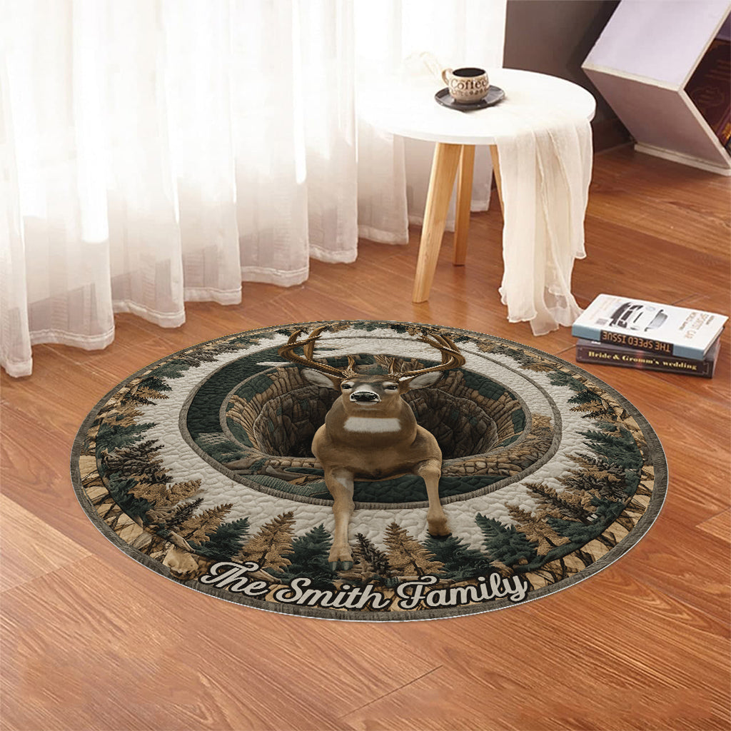 Passionné de chasse - Tapis rond de chasse personnalisé