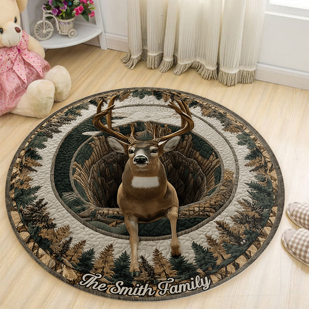 Passionné de chasse - Tapis rond de chasse personnalisé