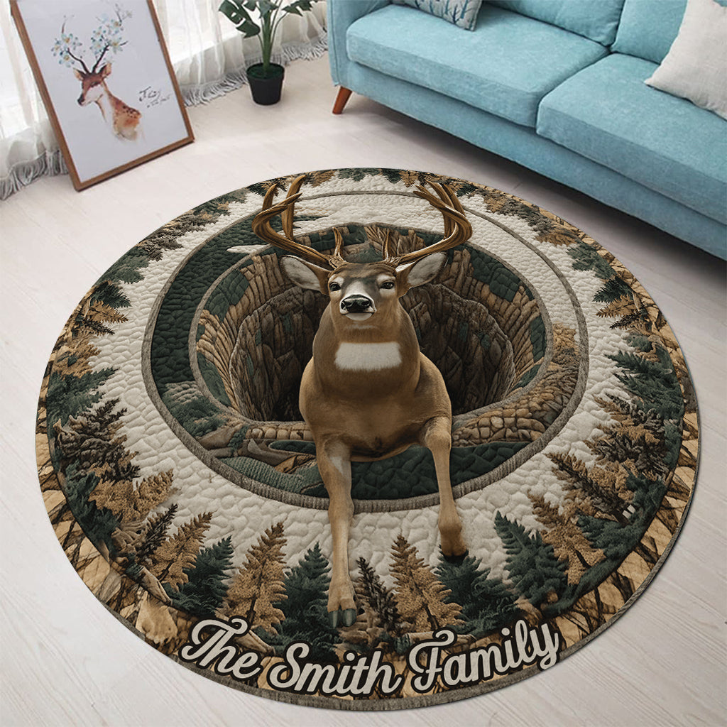 Passionné de chasse - Tapis rond de chasse personnalisé