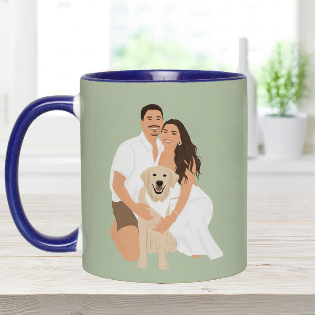 Mug personnalisé avec motif chien, dessin original à partir d'une photo - Style minimaliste