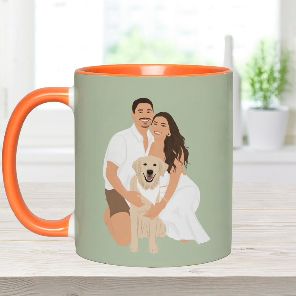 Mug personnalisé avec motif chien, dessin original à partir d'une photo - Style minimaliste