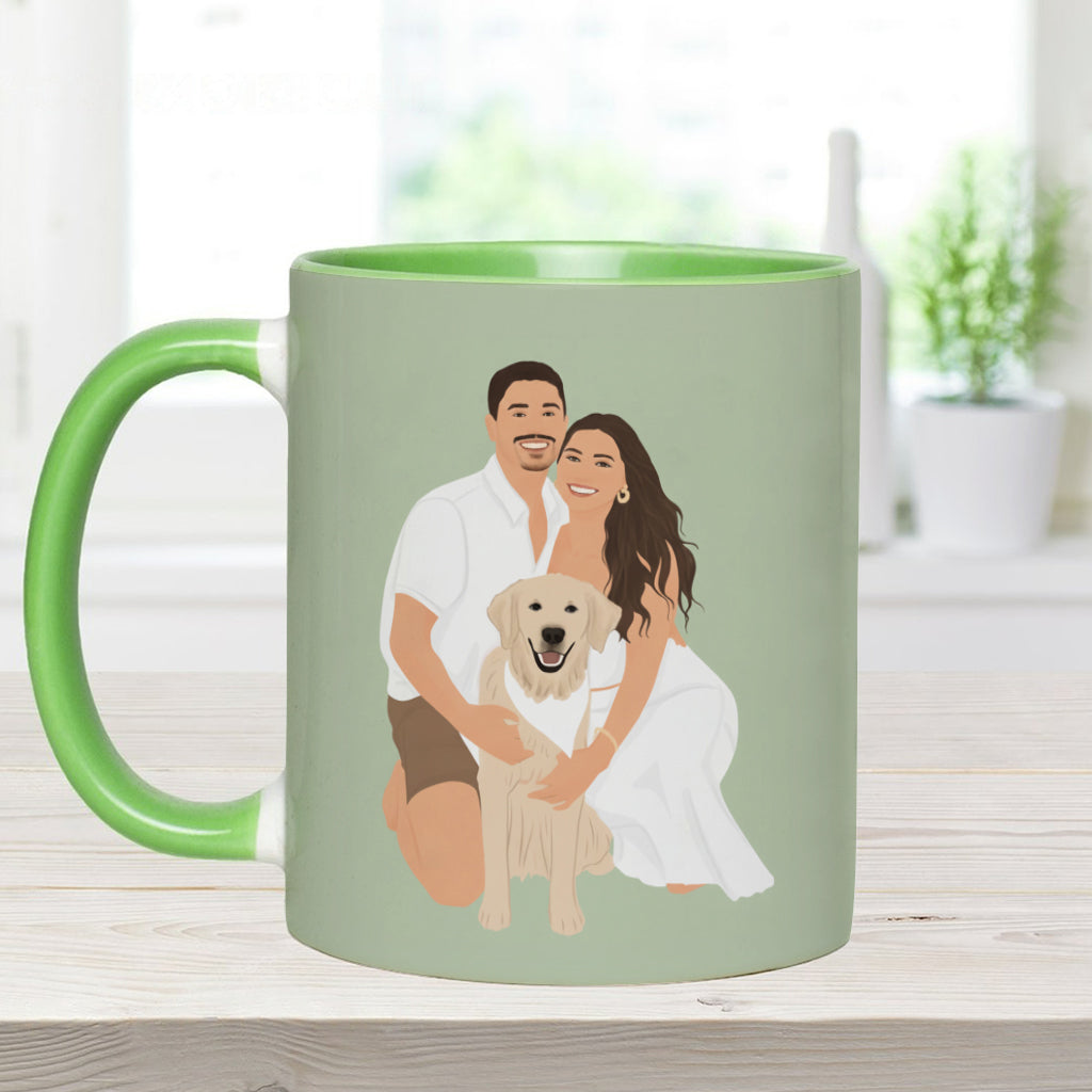 Mug personnalisé avec motif chien, dessin original à partir d'une photo - Style minimaliste