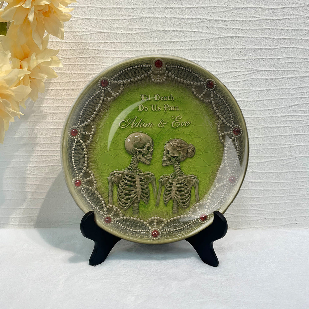 Til Death Do Us Part - Personalized Couple Ceramic Round Plate