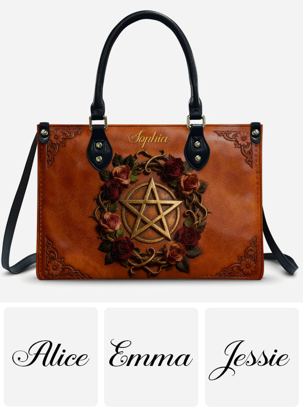 Sac à main en cuir personnalisé avec symbole magique - Sorcière