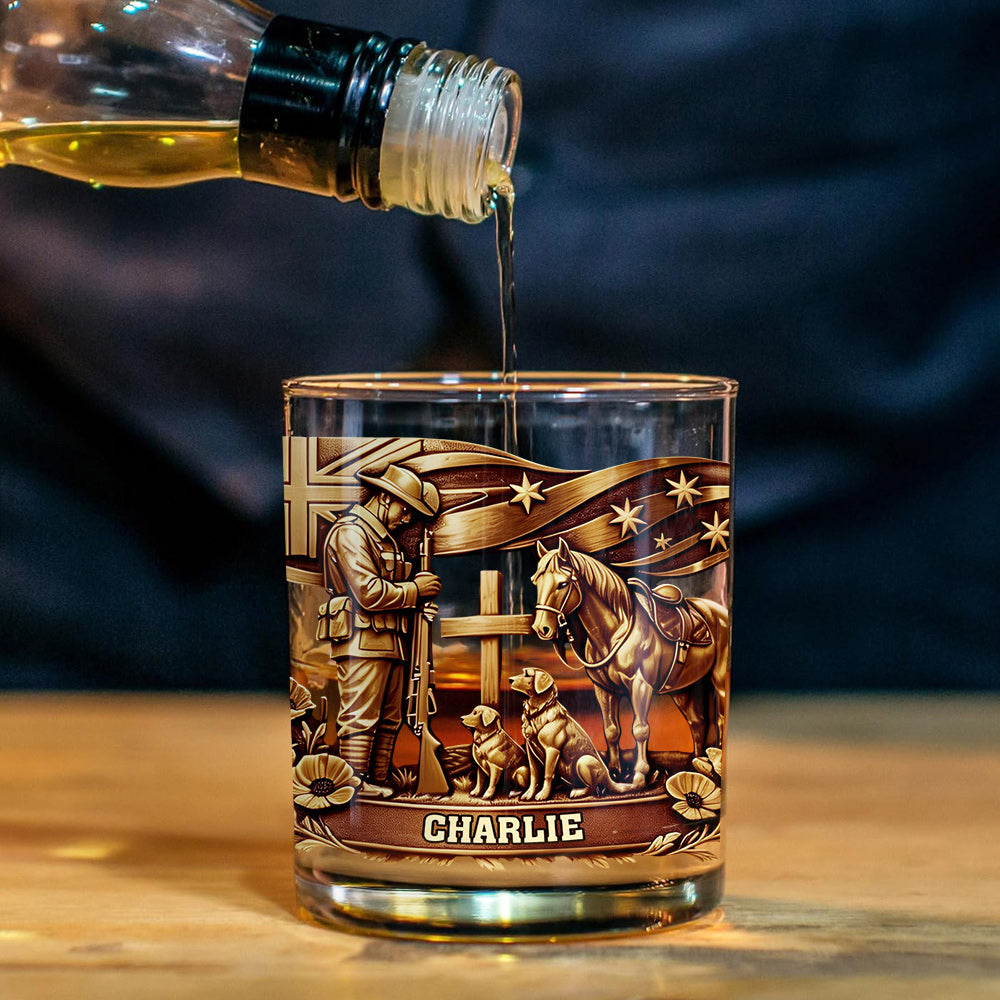 Lest We Forget, Anzac Day - Personalized Veteran Whiskey Decanter Set