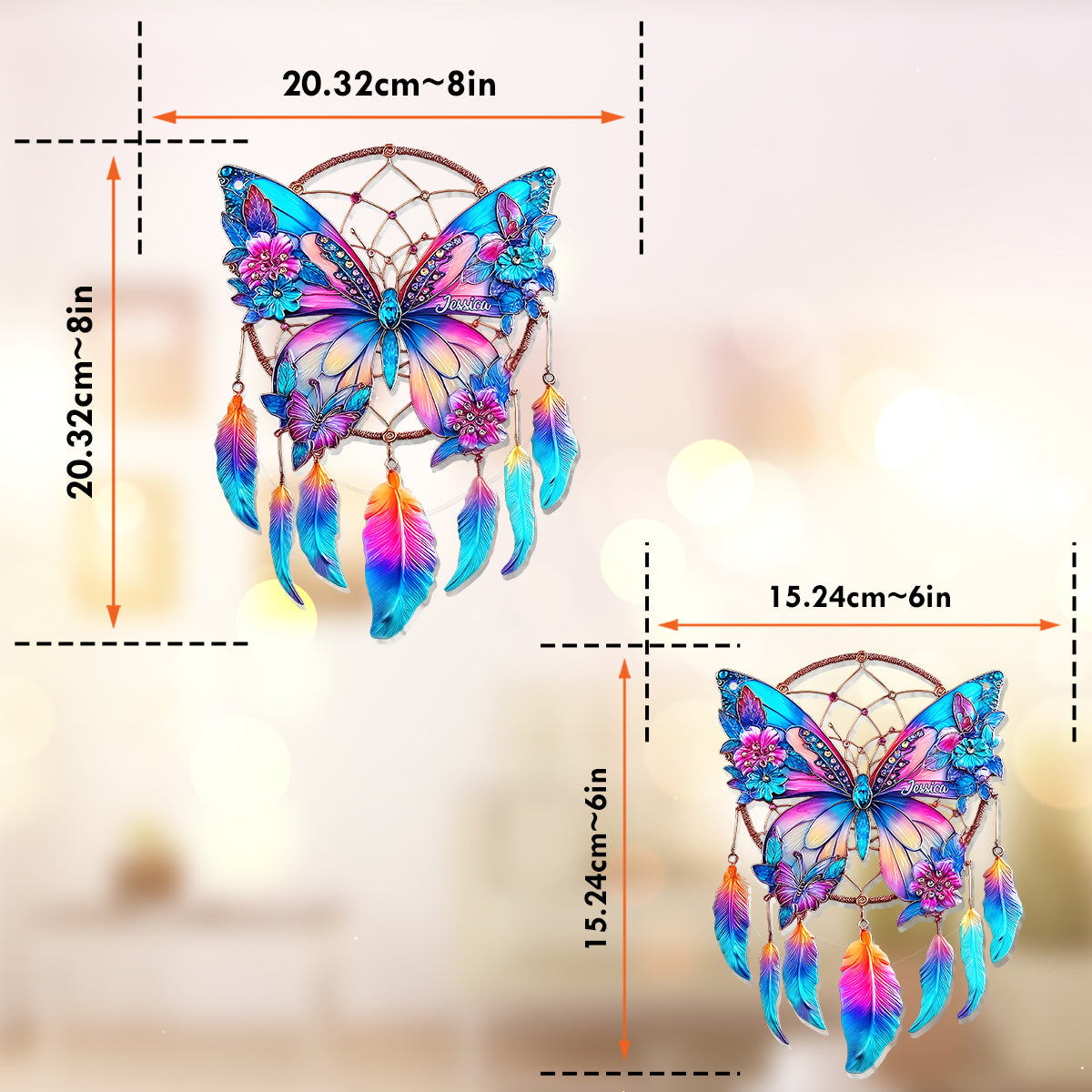 Beautiful Butterfly - Personalized Butterfly Window Hanging Suncatcher Ornament