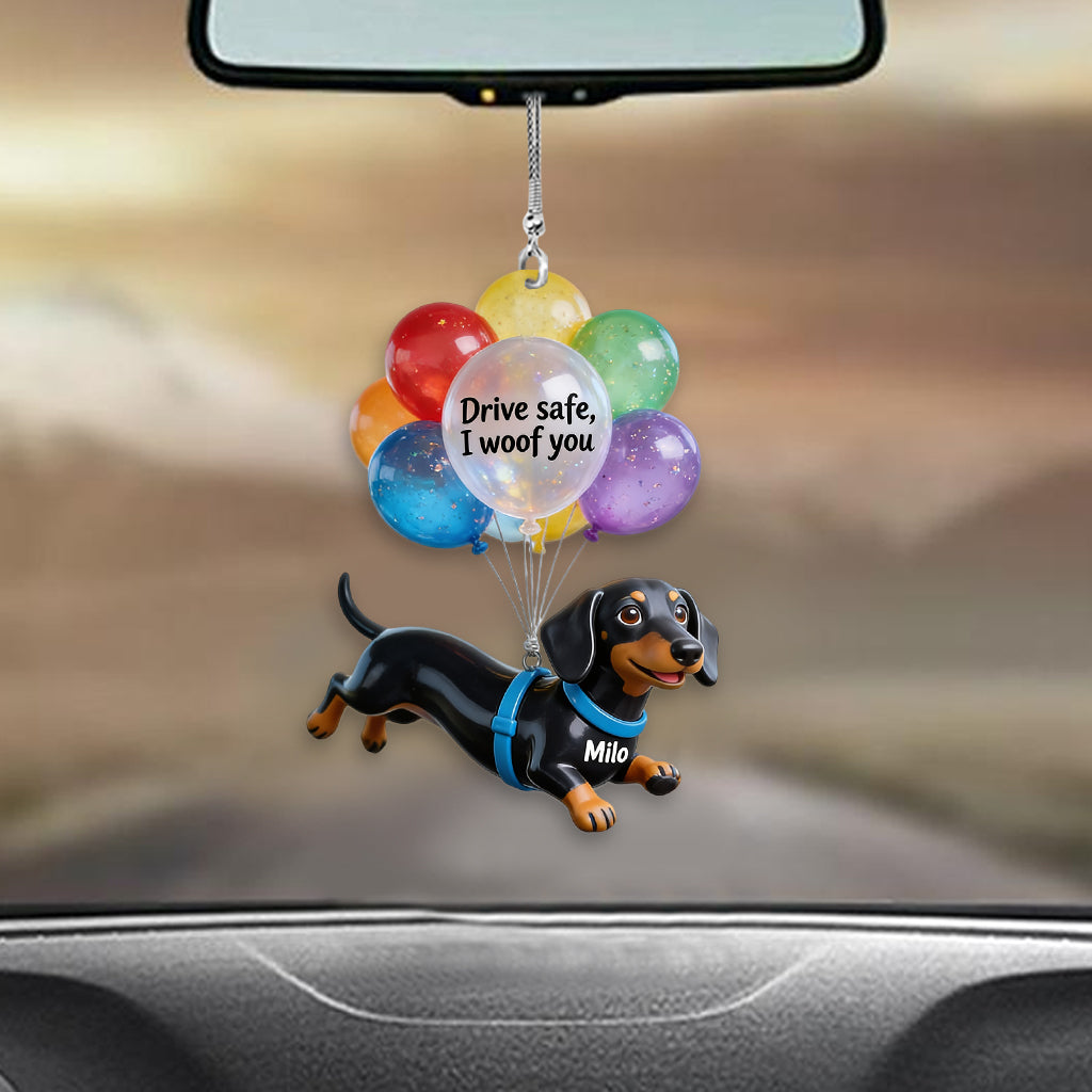 Ballon Drive Safe - Ornement de Voiture Transparent Personnalisé pour Chien