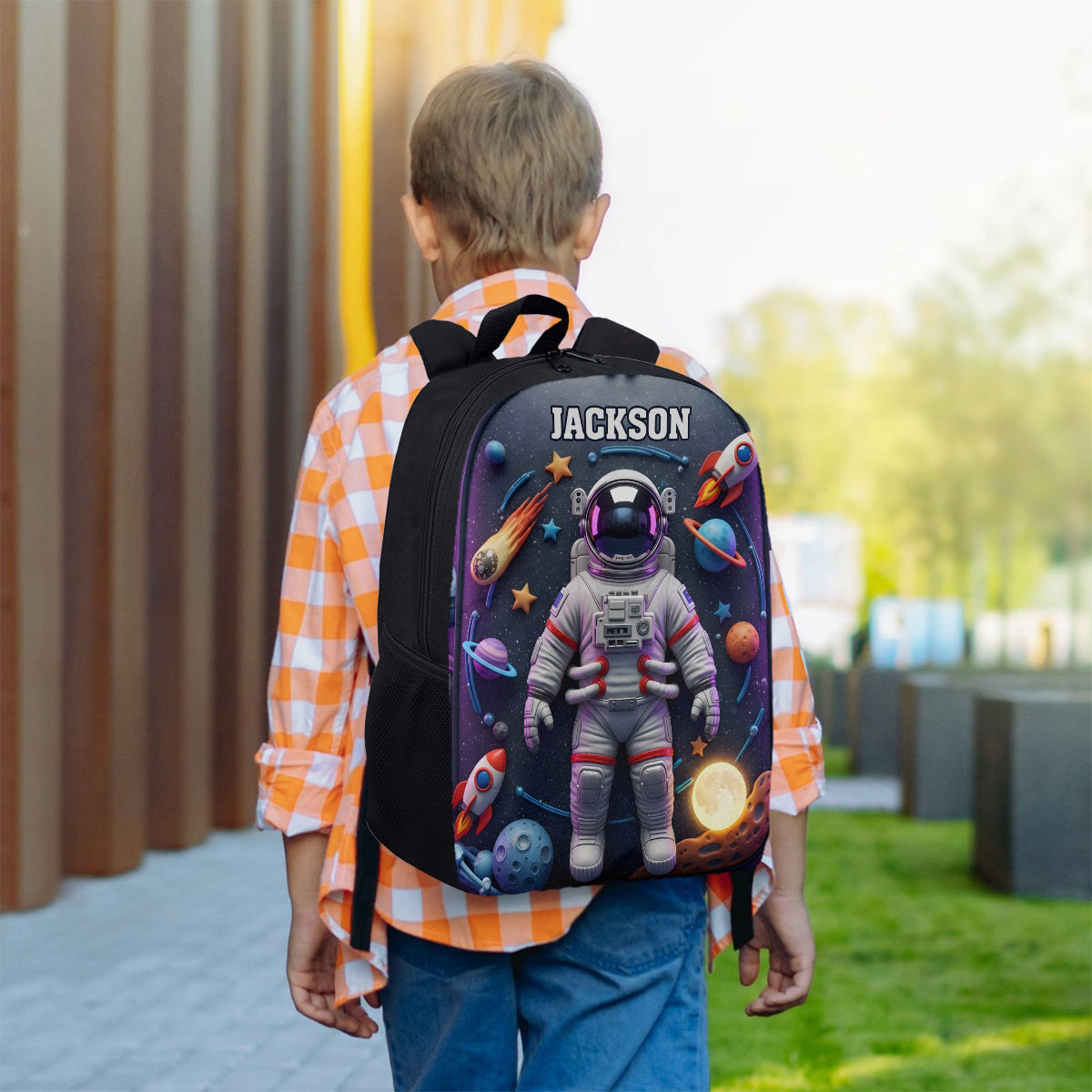 Astronaut And Space - Personalized Kid Multifunctional Backpack