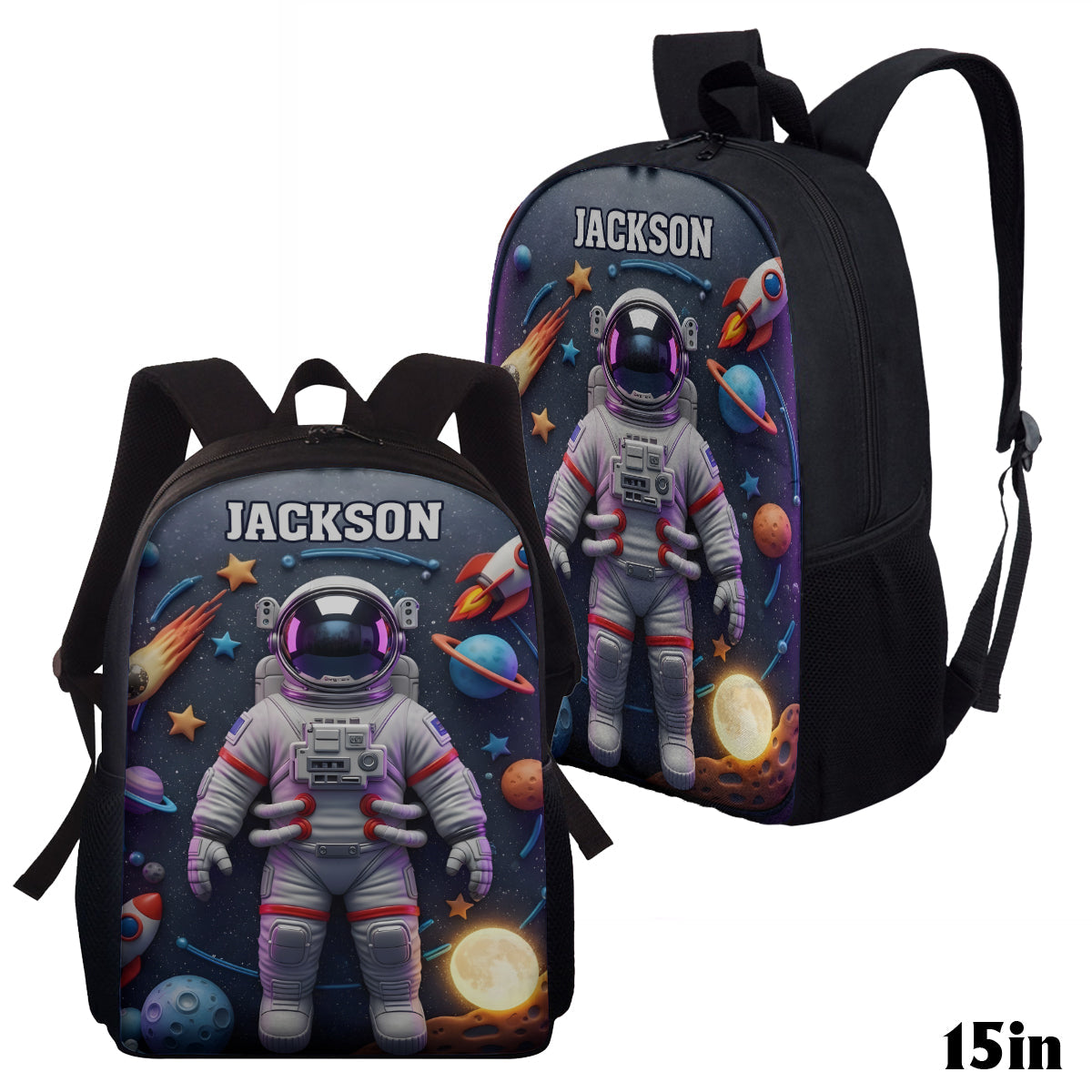 Astronaut And Space - Personalized Kid Multifunctional Backpack