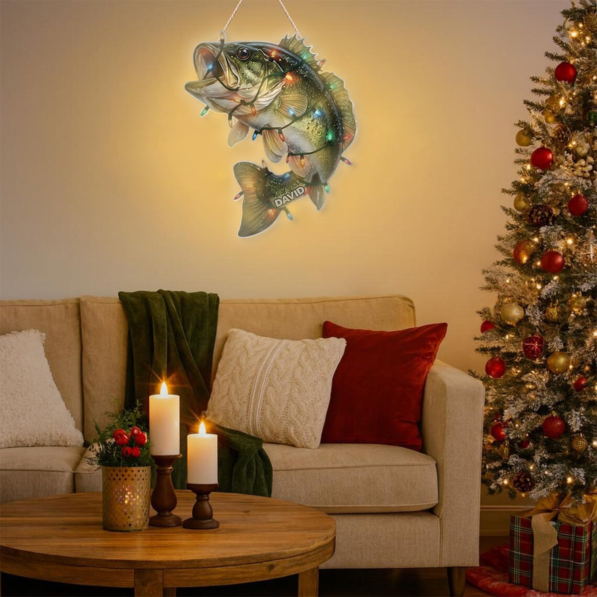 Passionné de pêche ? - Panneau lumineux LED personnalisé sur le thème de la pêche en acrylique