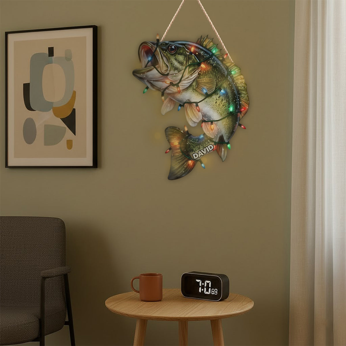 Passionné de pêche ? - Panneau lumineux LED personnalisé sur le thème de la pêche en acrylique