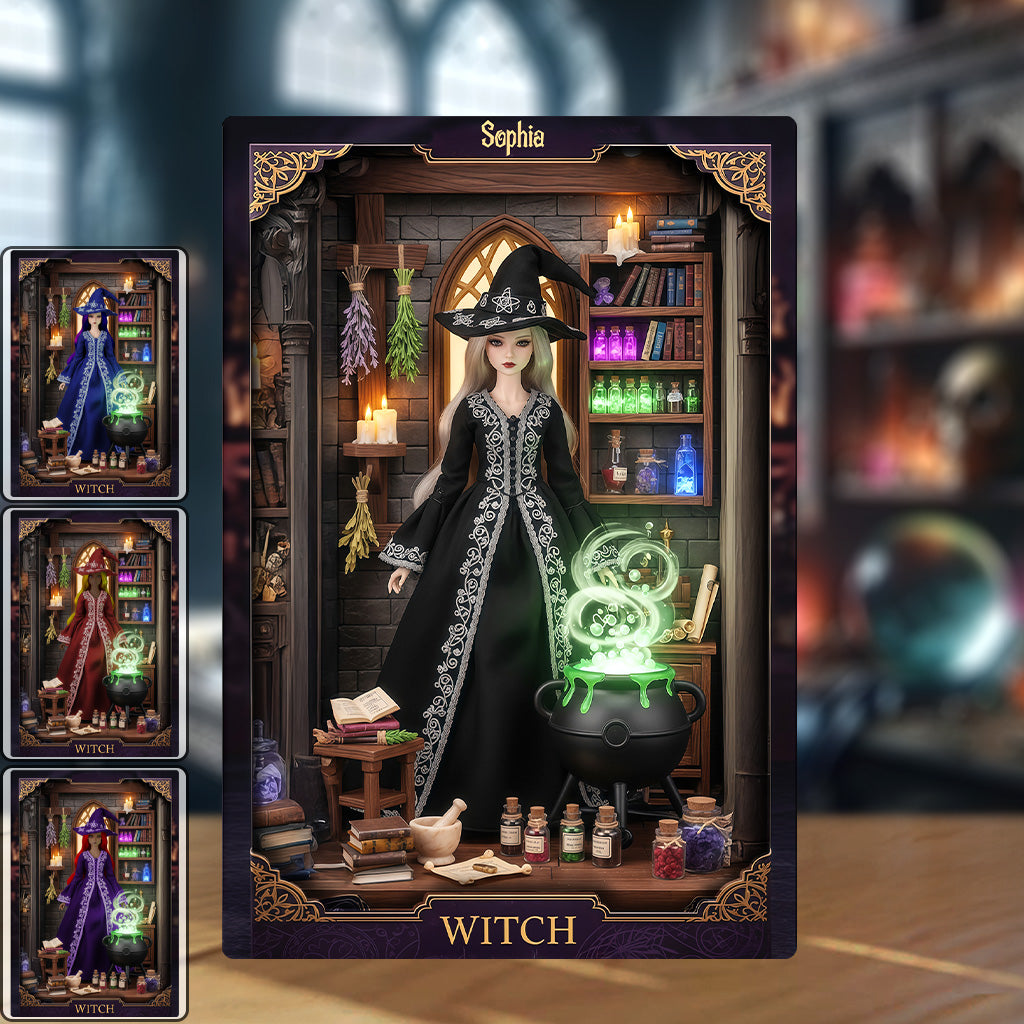 Sorcière Magique - Plaque acrylique personnalisée en forme de sorcière