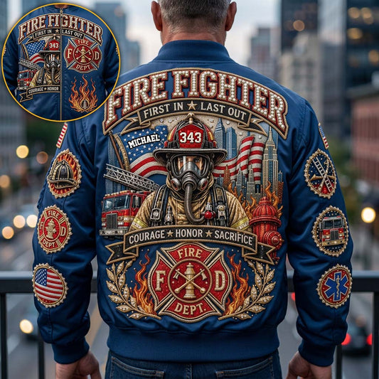 Fire Dept - Personalized Firefighter Bomber Jacket