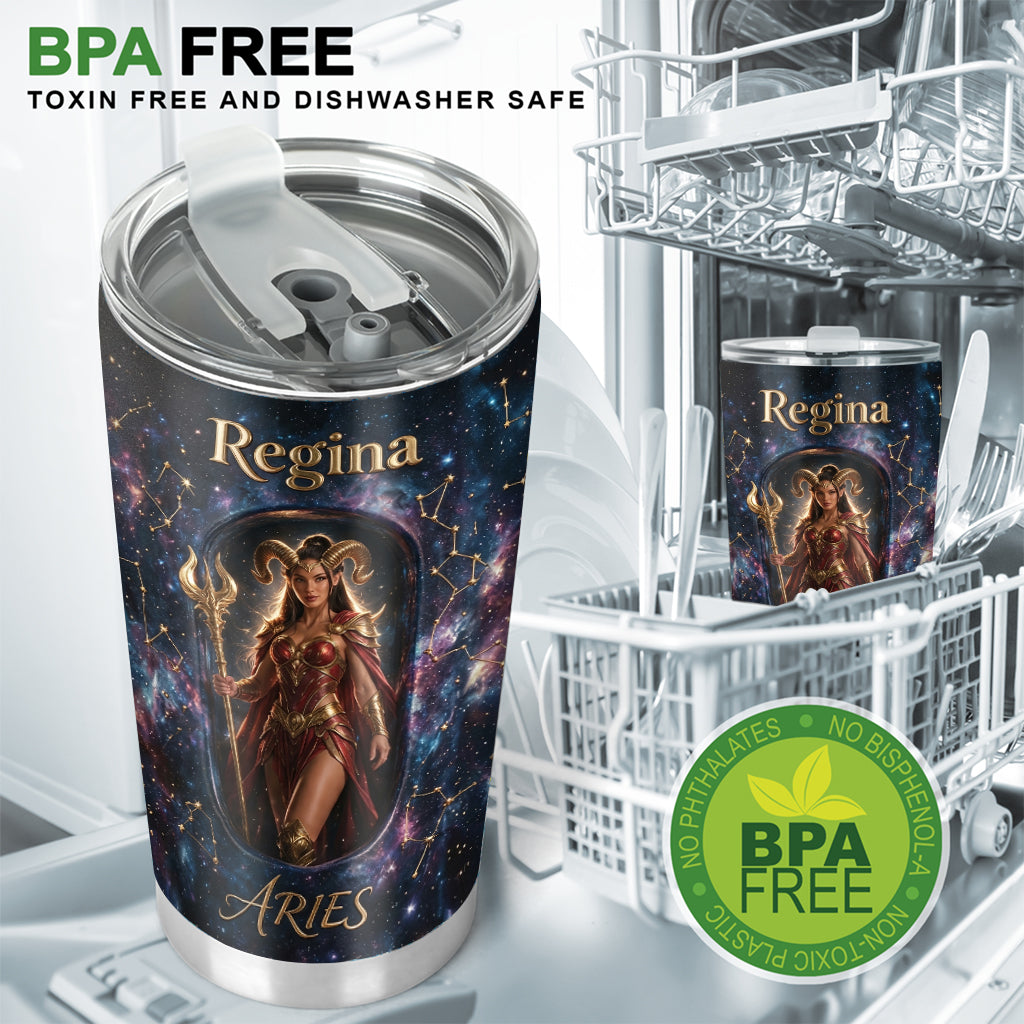 Celestial Zodiac Portrait Tumbler - Personalized Horoscope Tumbler
