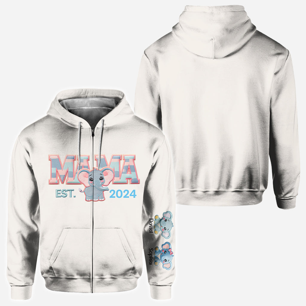 Mama Elephant - Personalized Mother All Over Shirt