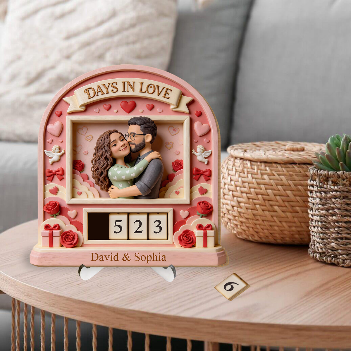 Jours d'amour - Plaque interchangeable personnalisée pour couple
