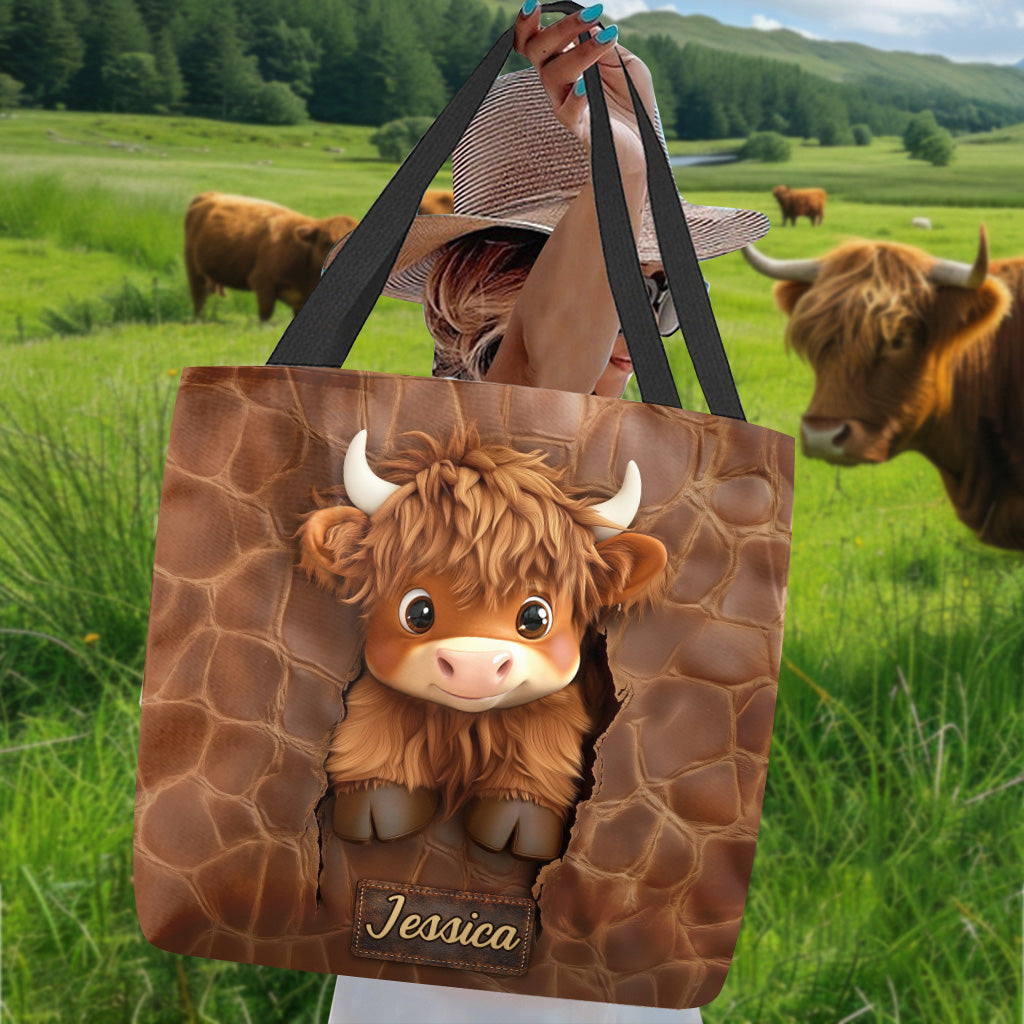 Sac fourre-tout personnalisé « Vaches des Highlands »