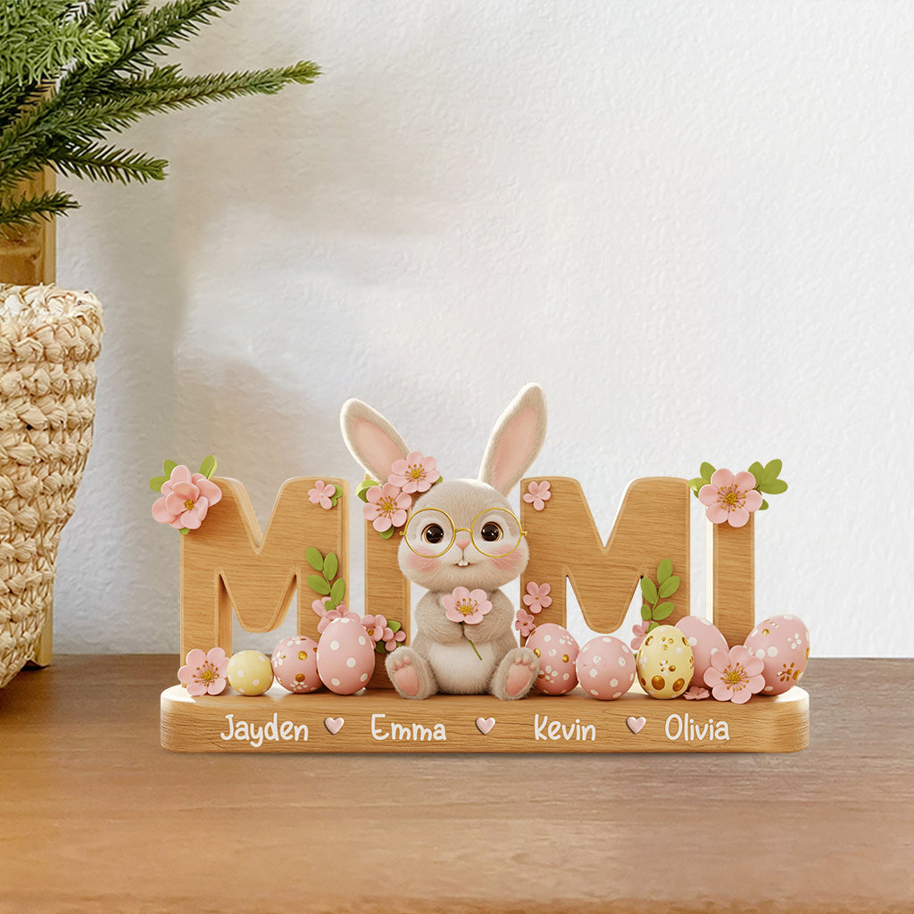La magie de Pâques de grand-mère - Plaque acrylique personnalisée en forme de grand-mère