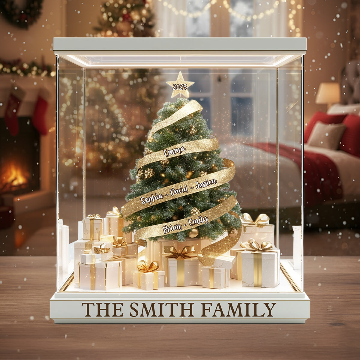 Joyeux Noël - Plaque acrylique personnalisée pour la famille