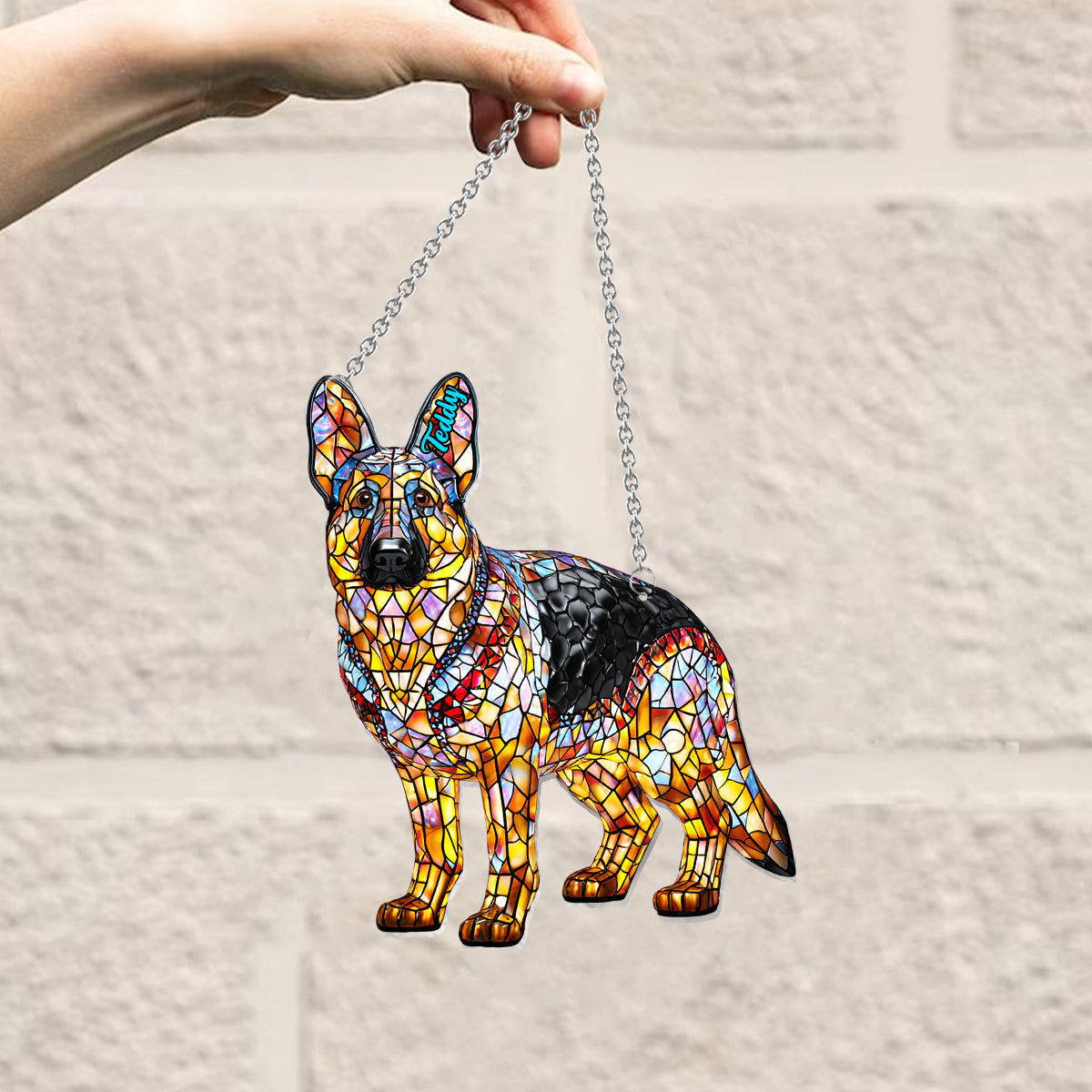 I Love My Dog - Personalized Dog Window Hanging Suncatcher Ornament