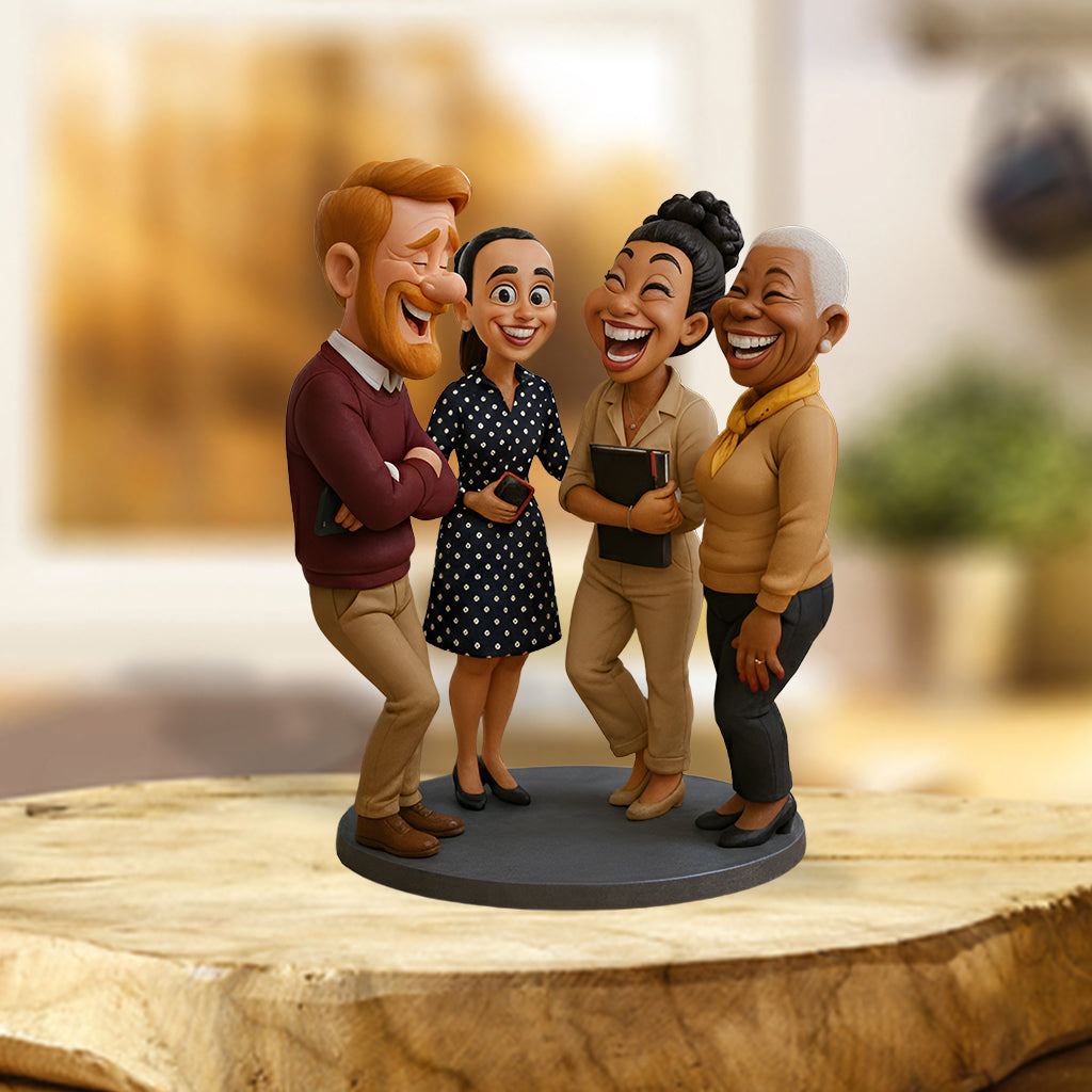Plaque acrylique personnalisée style caricature, cadeau humoristique pour un collègue.