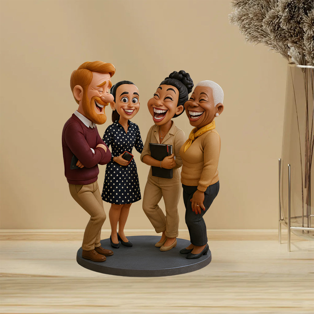 Plaque acrylique personnalisée style caricature, cadeau humoristique pour un collègue.
