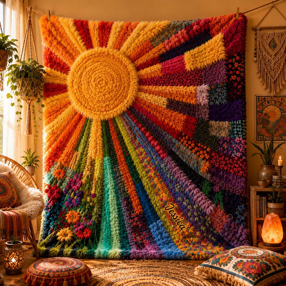 Live By The Sun - Personalized Hippie Blanket