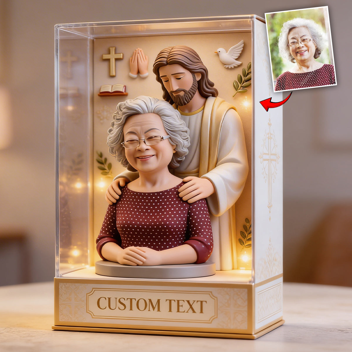 God Has You In His Arms - Personalized Christian Custom Shaped Acrylic Plaque