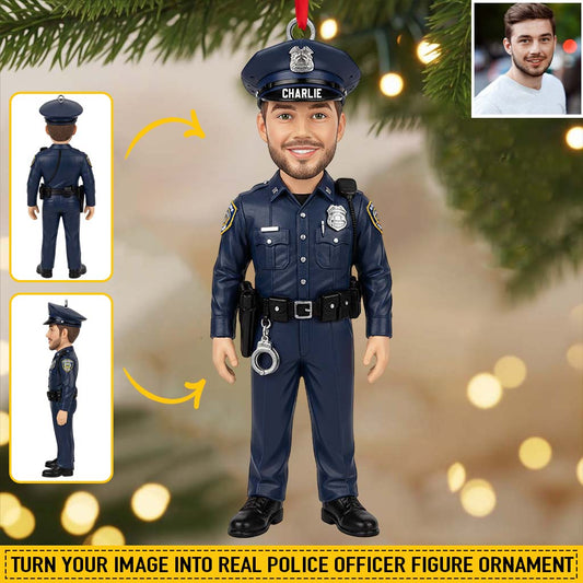 Proud To Be Police Officer - Personalized Police Officer Custom Made 3D Minifigure Ornament