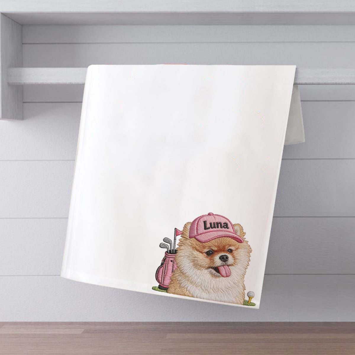 Custom Pet Golf Towel Using Pet Photo & Pet Name - Personalized Golf Towel