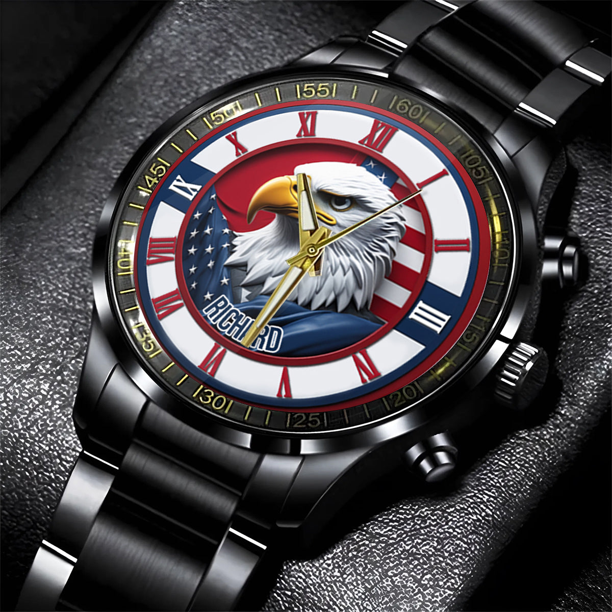 Terre de liberté - Montre-bracelet personnalisée Aigle à tête blanche