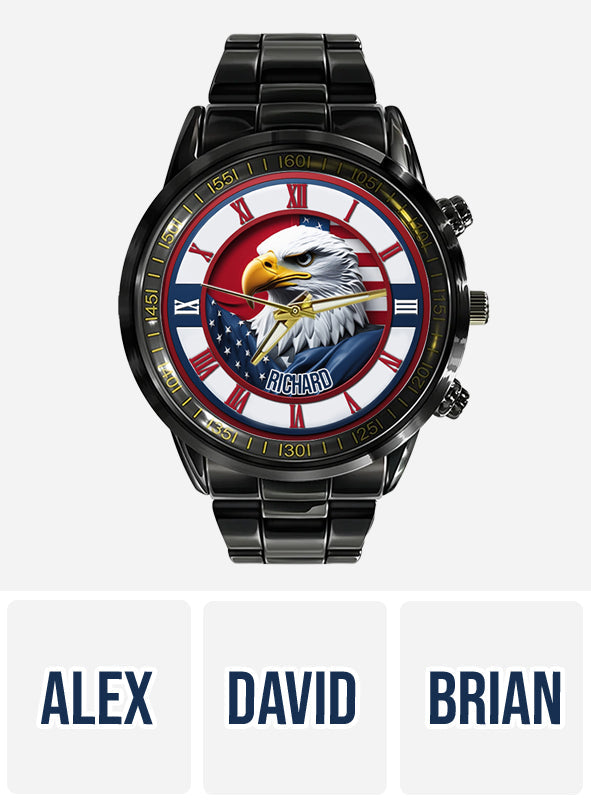 Terre de liberté - Montre-bracelet personnalisée Aigle à tête blanche