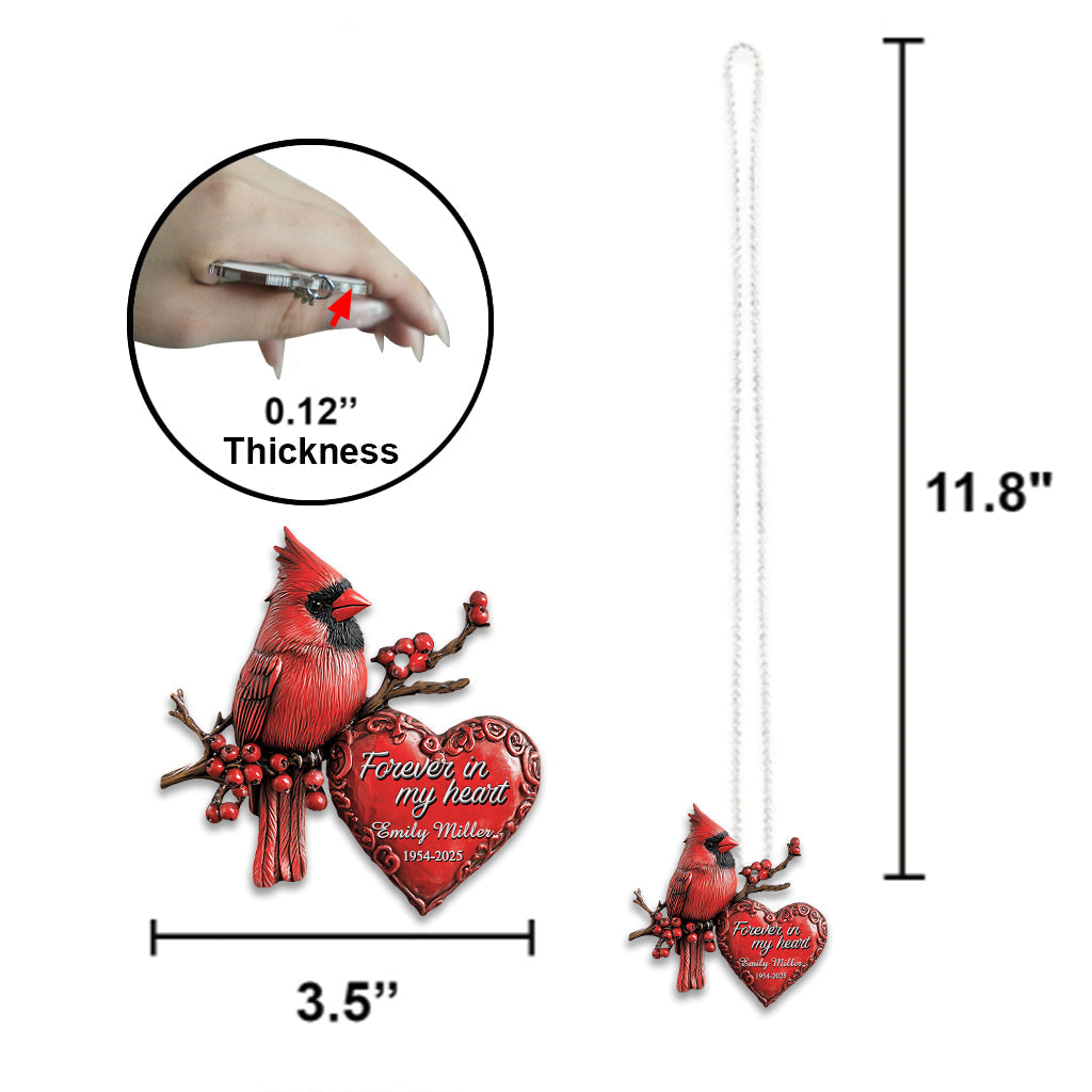 À jamais dans mon cœur - Ornement de voiture commémoratif personnalisé