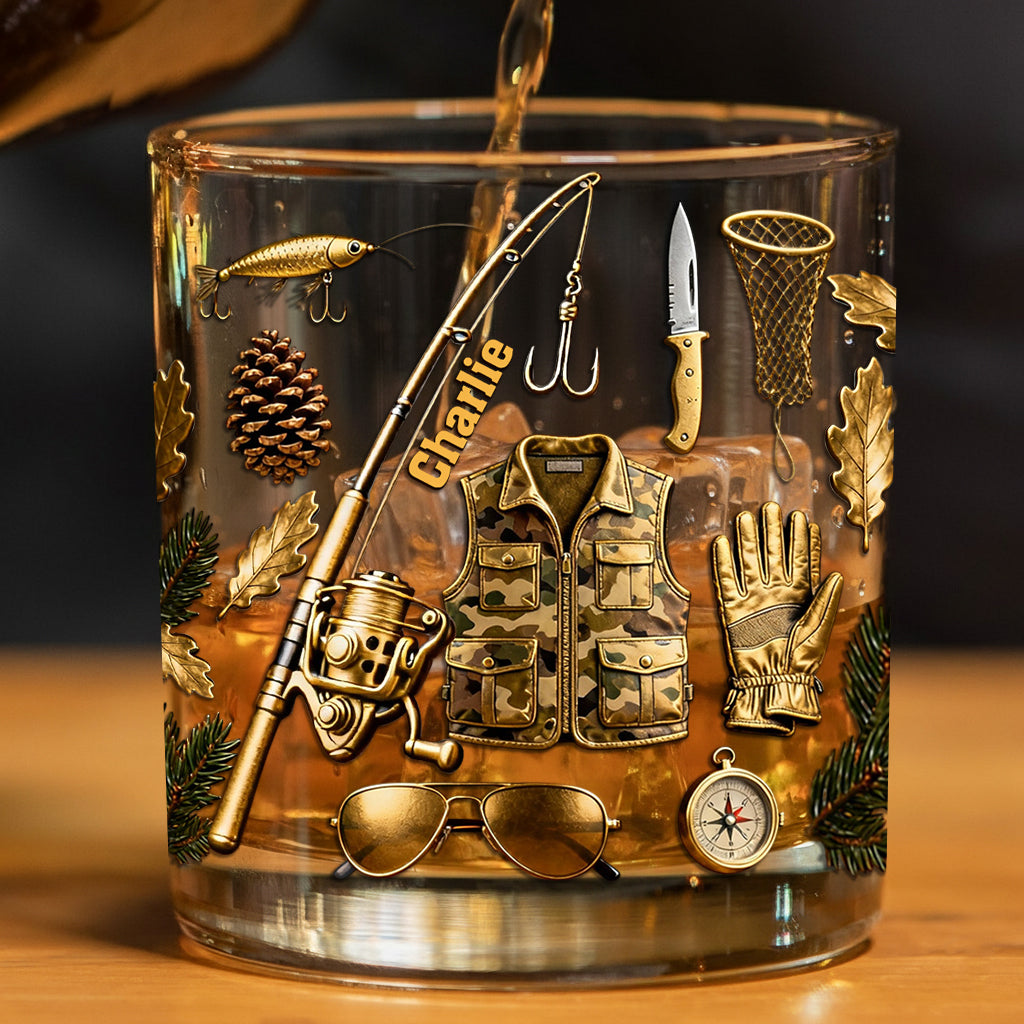 Love Fishing - Personalized Fishing Whiskey Glass