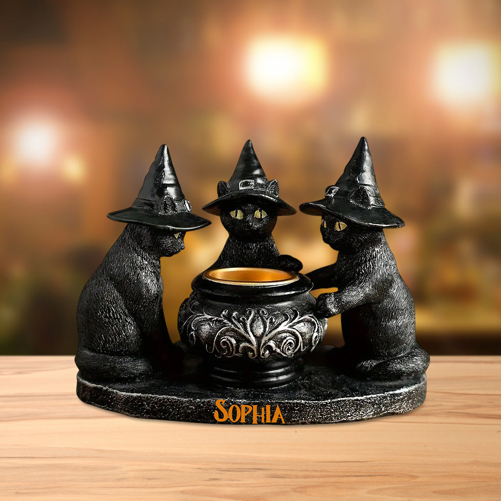 Witch Cat - Personalized Black Cat Custom Shaped Acrylic Plaque