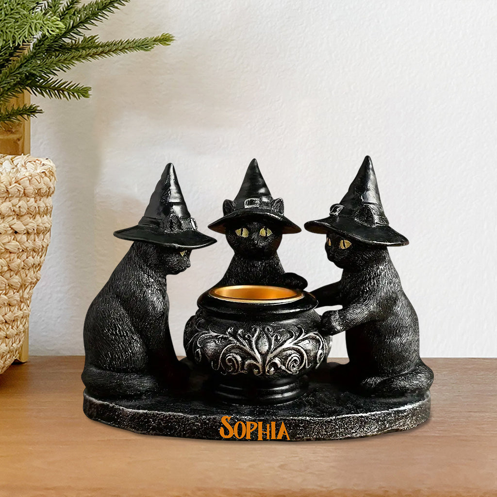 Witch Cat - Personalized Black Cat Custom Shaped Acrylic Plaque