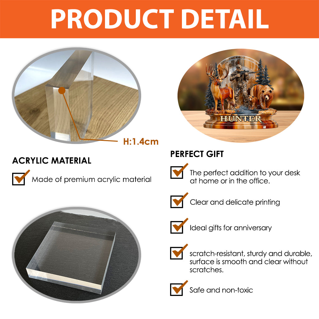 Homme de chasse - Plaque acrylique personnalisée sur le thème de la chasse