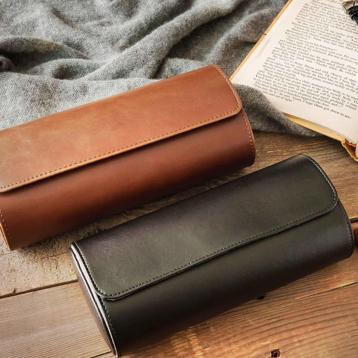 Nous vous aimons - Étui à montre en cuir personnalisé pour père