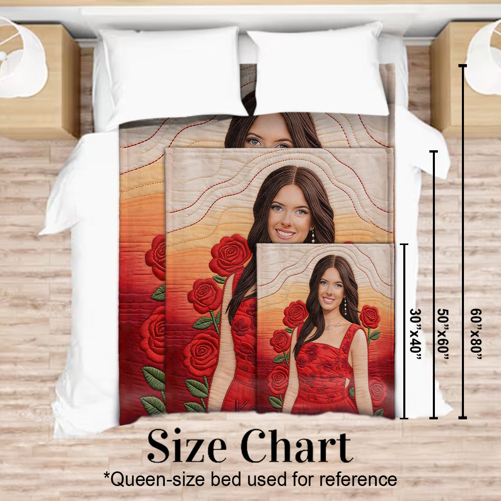 Custom Any Photo Birth Flower - Personalized Birth Month Flower Blanket