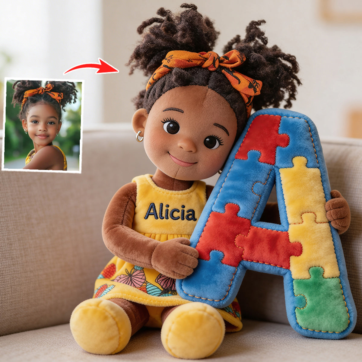 Custom Any Photo - Everyone Communicates Differently - Personalized Autism Awareness Premium Faux Fur Pillow