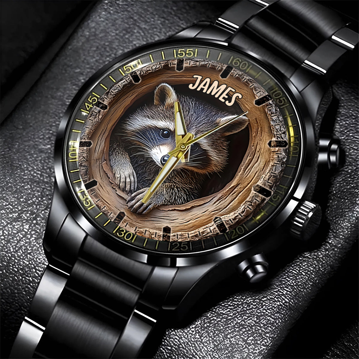 Adorable raton laveur - Montre-bracelet personnalisée raton laveur