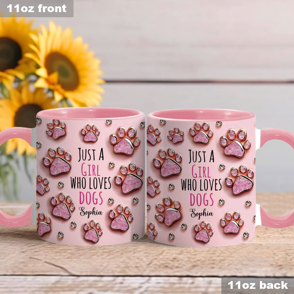 Mug personnalisé « Juste une fille qui aime les chiens »