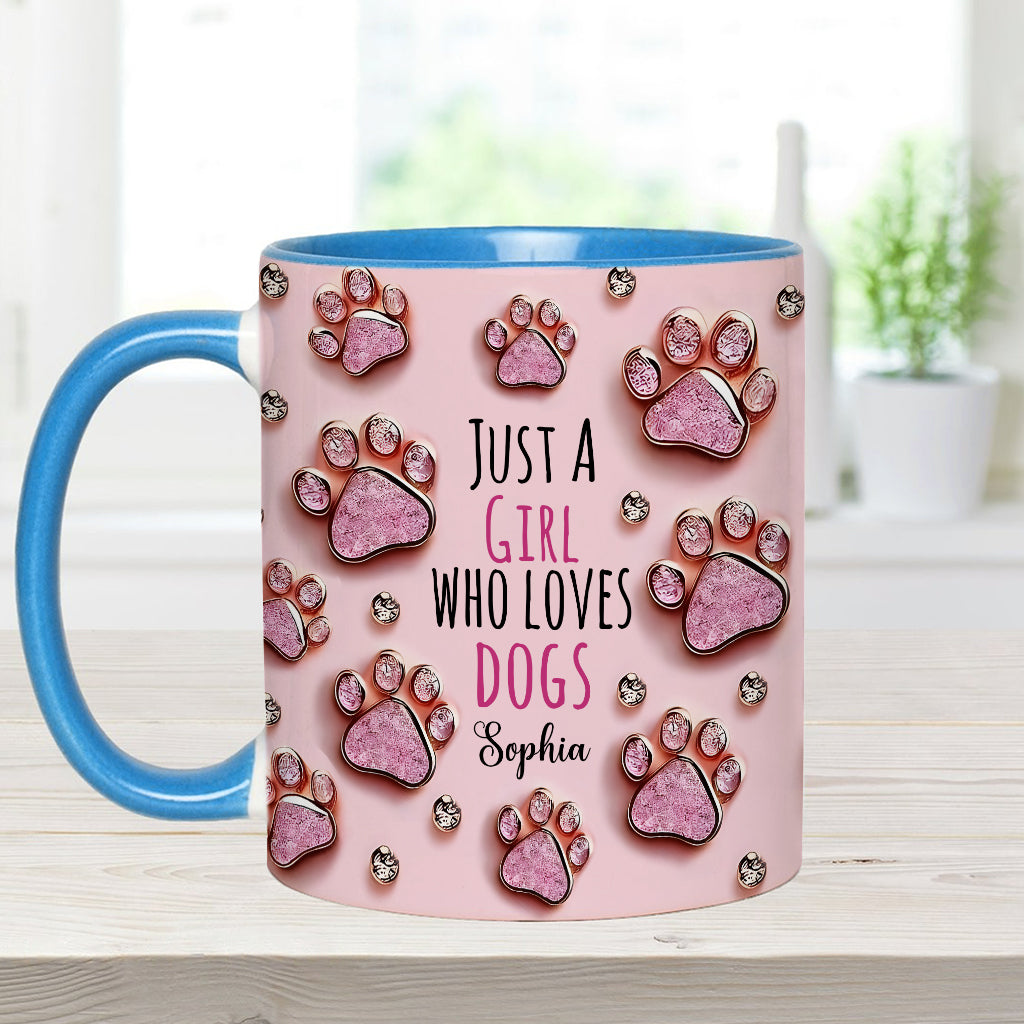 Mug personnalisé « Juste une fille qui aime les chiens »