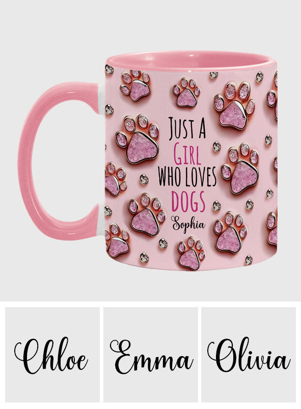 Mug personnalisé « Juste une fille qui aime les chiens »