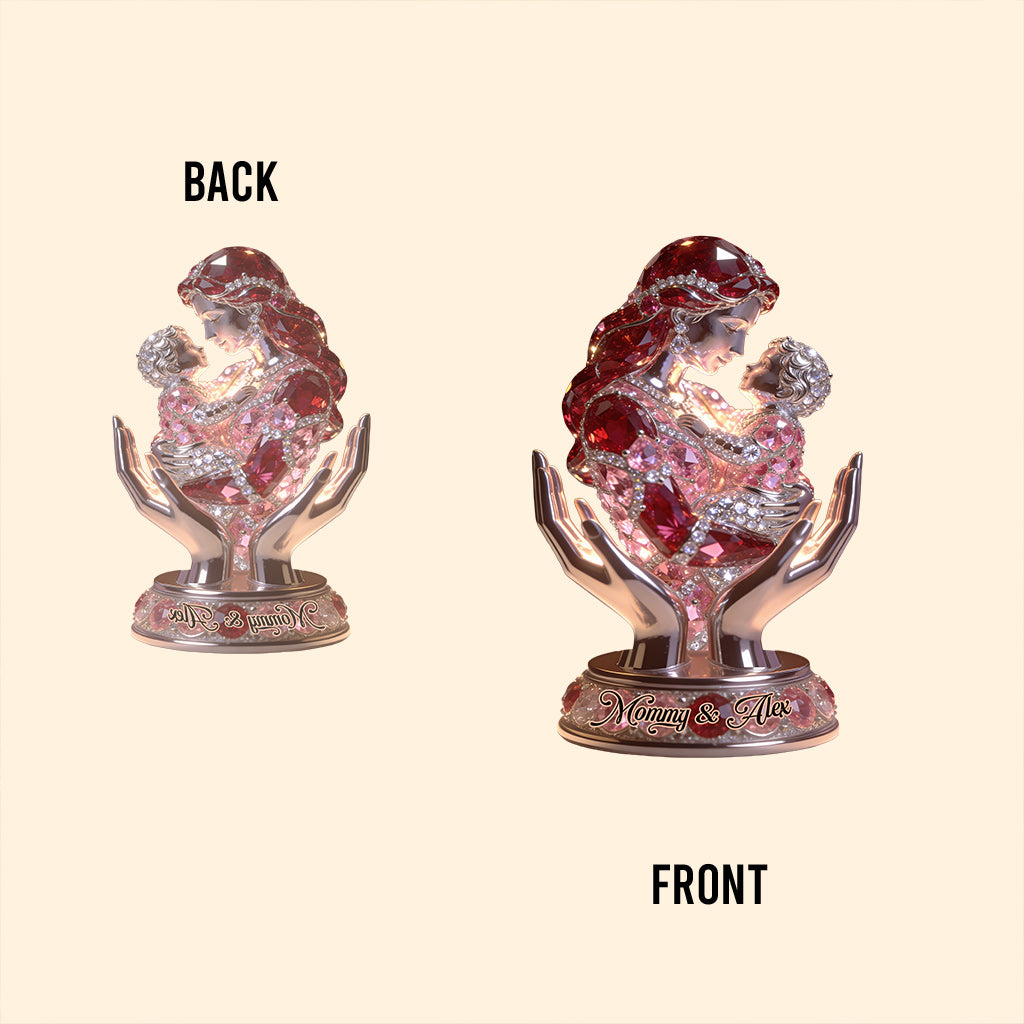 Mom And Kid - Personalized Mother Custom Shaped Acrylic Plaque