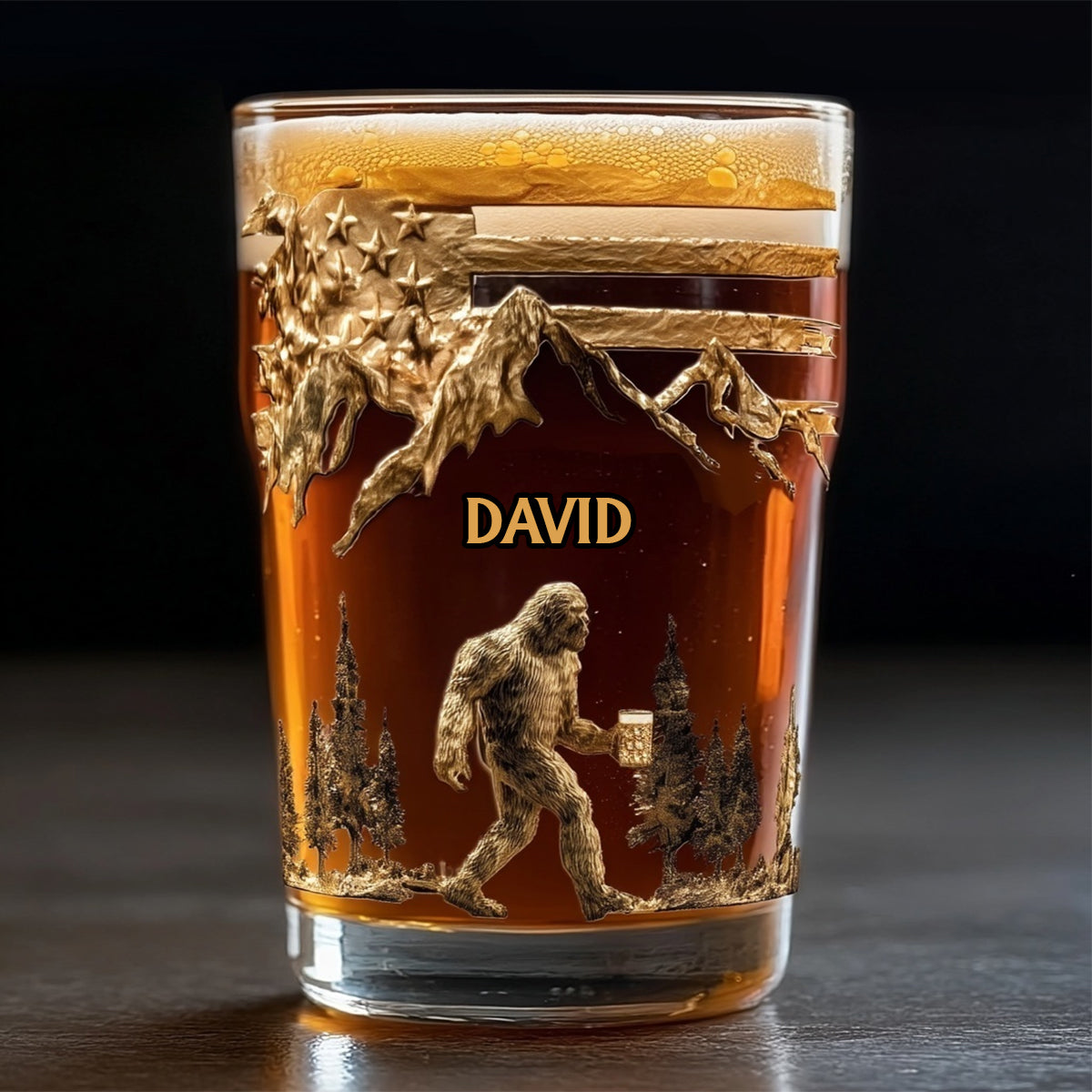 Sasquatch & Beer - Personalized Beer Beer Glass