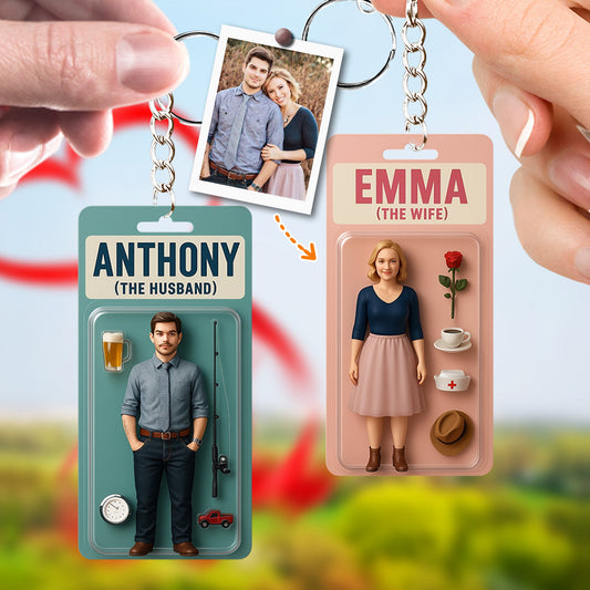 Figurine personnalisée à partir d'une photo - Porte-clés couple personnalisé