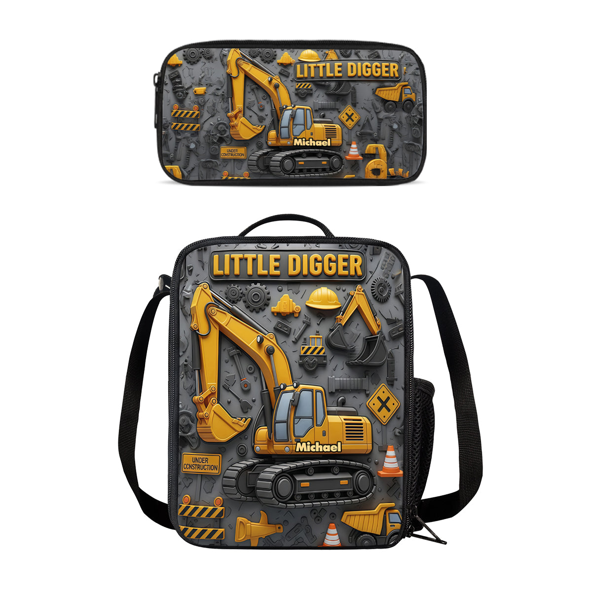 Littie Digger - Personalized Kid Backpack Lunch Bag Pencil Case Set